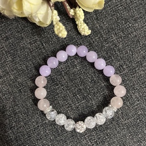 Ásványkarkötő rózsakvarc hegyikristály angelit - ékszer - karkötő - ásványkarkötő - Meska.hu