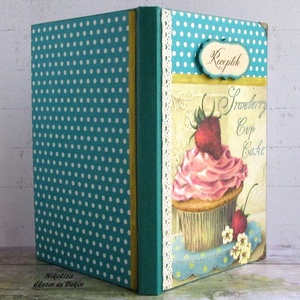 Muffin mintás receptkönyv (türkiz) -  - Meska.hu