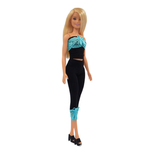 -20% GYEREKNAPRA Csinos, csipkés fekete-kék szett - ruha barbie típusú babákhoz (a011kk) - játék & sport - baba & babaház - barbie ruhák - Meska.hu