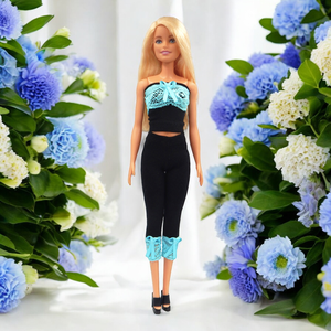 -20% GYEREKNAPRA Csinos, csipkés fekete-kék szett - ruha barbie típusú babákhoz (a011kk) - Meska.hu