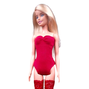Piros body, dressz, fürdőruha- ruha barbie típusú babákhoz (a014pr) - játék & sport - baba & babaház - barbie ruhák - Meska.hu