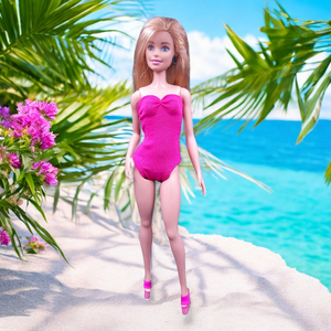 Pink body, dressz, fürdőruha- ruha barbie típusú babákhoz (a014pk) - Meska.hu