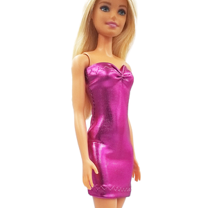 Fényes, pink lamé miniruha - ruha barbie típusú babákhoz (a021pk) - játék & sport - baba & babaház - barbie ruhák - Meska.hu