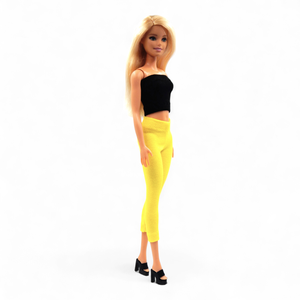 Élénk sárga barbie capri nadrág, harisnya, leggings  - ruha barbie típusú babákhoz (a036cs) - játék & sport - baba & babaház - barbie ruhák - Meska.hu