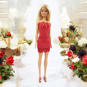 Csupapiros barbie miniruha  - ruha barbie típusú babákhoz (a051pr), Játék & Sport, Baba & babaház, Barbie ruhák, Varrás, MESKA
