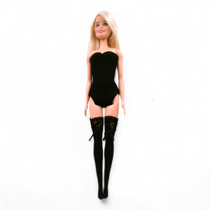 Fekete combharisnya fekete csipkével - ruha barbie típusú babákhoz (b002ff) - játék & sport - baba & babaház - barbie ruhák - Meska.hu