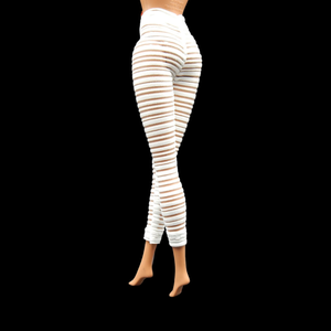 Fehér átlátszó csíkos leggings, harisnya - ruha barbie típusú babákhoz (b005eg) - játék & sport - baba & babaház - barbie ruhák - Meska.hu