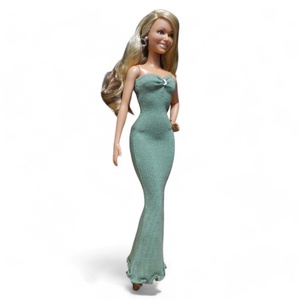 Mohazöld sellő-fazonú barbie ruha kristállyal - ruha barbie típusú babákhoz (a002mz) - játék & sport - baba & babaház - barbie ruhák - Meska.hu