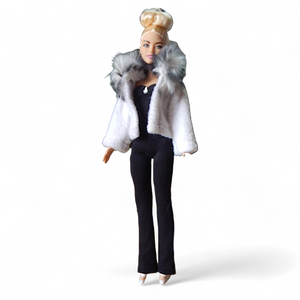 Fehér polár kabát  - ruha barbie típusú babákhoz (d001ff) - játék & sport - baba & babaház - barbie ruhák - Meska.hu