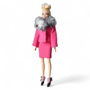 Pink polár kabát  - ruha barbie típusú babákhoz (d001pf) - játék & sport - baba & babaház - barbie ruhák - Meska.hu