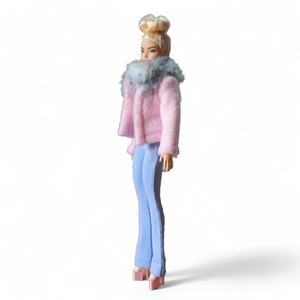 Rózsaszín polár kabát  - ruha barbie típusú babákhoz (d001rk) - játék & sport - baba & babaház - barbie ruhák - Meska.hu