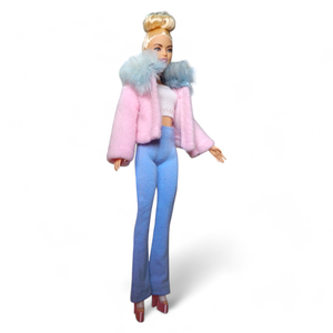 Rózsaszín polár kabát  - ruha barbie típusú babákhoz (d001rk) - játék & sport - baba & babaház - barbie ruhák - Meska.hu
