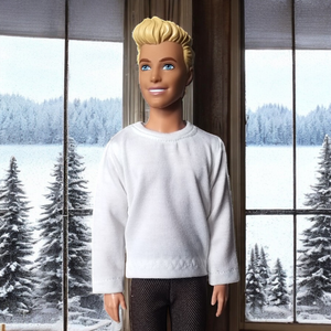 Fiú póló, hosszú ujjú Ken póló, basic fehér- ruha barbie típusú babákhoz (f006fh), Játék & Sport, Baba & babaház, Barbie ruhák, Varrás, MESKA