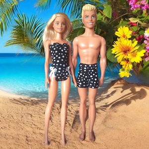 1+1 Pöttyös fürdőnadrág + fürdőruha (c004rs) - Több, mint 100 féle ruha barbie babákhoz!, Játék & Sport, Baba & babaház, Barbie ruhák, Varrás, MESKA