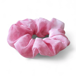 Csillogós, árnyalt rózsaszín scrunchie / scrunchy hajgumi - ruha & divat - hajdísz & hajcsat - hajgumi - Meska.hu