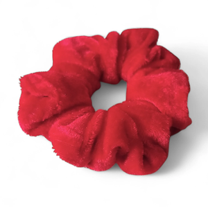 Piros plüss scrunchie / scrunchy hajgumi - ruha & divat - hajdísz & hajcsat - hajgumi - Meska.hu