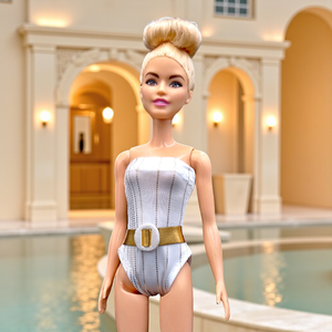 Krém-arany barbie fürdőruha barbe típusú babákhoz(a044ca), Játék & Sport, Baba & babaház, Barbie ruhák, Varrás, MESKA