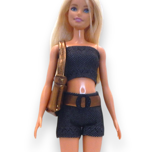 Egyszerű, fényes bronz lamé táska barbie típusú babákhoz (g001br) - játék & sport - baba & babaház - barbie ruhák - Meska.hu