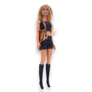 Egyszerű, fényes bronz lamé táska barbie típusú babákhoz (g001br) - játék & sport - baba & babaház - barbie ruhák - Meska.hu