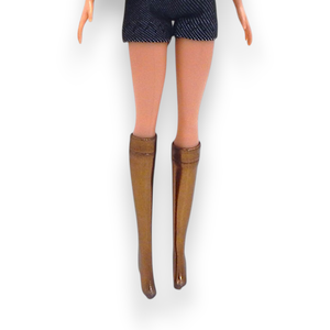 Fényes bronz lamé térdharisnya/csizma barbie típusú babákhoz (b014br) - játék & sport - baba & babaház - barbie ruhák - Meska.hu