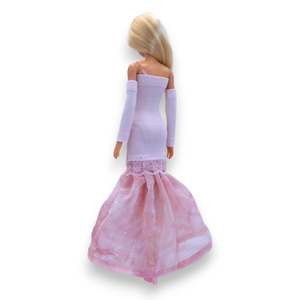 Estélyi ruha rózsaszín árnyalatokban barbie típusú babákhoz (a083rs) - játék & sport - baba & babaház - barbie ruhák - Meska.hu