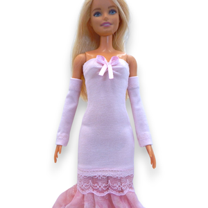 Estélyi ruha rózsaszín árnyalatokban barbie típusú babákhoz (a083rs) - játék & sport - baba & babaház - barbie ruhák - Meska.hu