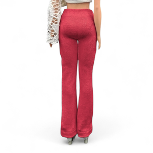 Piros trapéznadrág  - ruha barbie típusú babákhoz (a040pr) - játék & sport - baba & babaház - barbie ruhák - Meska.hu