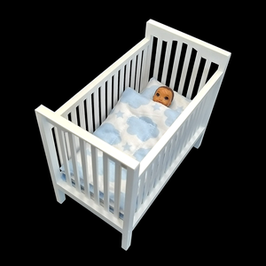 Minden, ami barbie! Fehér kiságy babaházba barbie babákhoz, matraccal 1/6  - játék & sport - baba & babaház - játékbaba, babakellék - Meska.hu