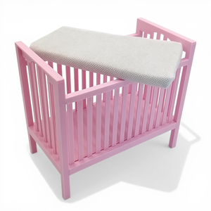 Rózsaszín kiságy babaházba barbie babákhoz, matraccal 1/6 (j001rs) - játék & sport - baba & babaház - játékbaba, babakellék - Meska.hu