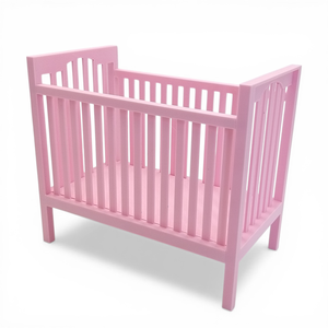 Rózsaszín kiságy babaházba barbie babákhoz, matraccal 1/6 (j001rs) - játék & sport - baba & babaház - játékbaba, babakellék - Meska.hu