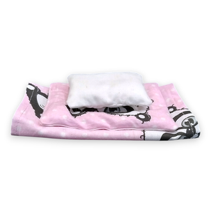 Pandamacis, 3 részes babaágynemű szett barbie kisbabákhoz, babaház kiegészítő (k001pd) - játék & sport - baba & babaház - játékbaba, babakellék - Meska.hu