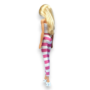 ÚJ! Pink-fehér csíkos barbie nadrág, harisnya, leggings  - ruha barbie típusú babákhoz (a032pf) - játék & sport - baba & babaház - barbie ruhák - Meska.hu