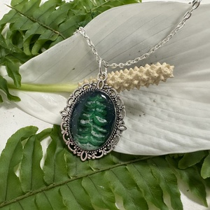 Karácsony éjjel - nyaklánc , Ékszer, Nyaklánc, Medálos nyaklánc, Ékszerkészítés, Festett tárgyak, MESKA