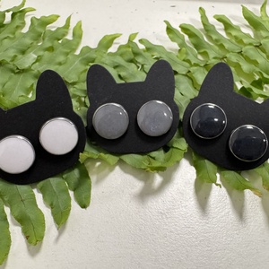 Monokróm fülbevaló szett, Ékszer, Fülbevaló, Pötty fülbevaló, Ékszerkészítés, MESKA