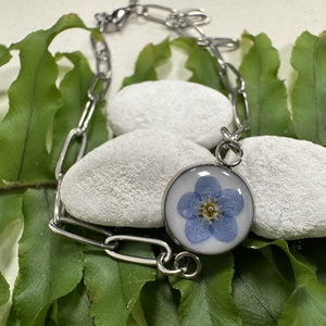 Nefelejcs karkötő  - ékszer - karkötő - karkötő medállal - Meska.hu