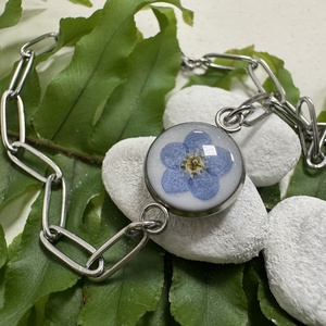 Nefelejcs karkötő  - ékszer - karkötő - karkötő medállal - Meska.hu