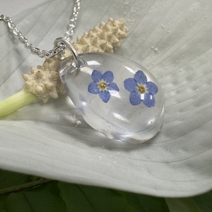 Lebegő nefelejcs nyaklánc, Ékszer, Nyaklánc, Medálos nyaklánc, Ékszerkészítés, MESKA