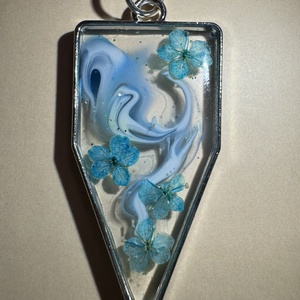 Kék örvény 02 - egyedi, kézzel festett medál  - ékszer - nyaklánc - medálos nyaklánc - Meska.hu