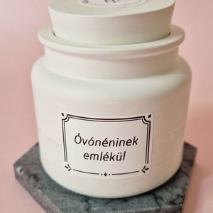 Névre szóló kerámia mécses, Esküvő, Dekoráció, Gyertya & Gyertyatartó, Gyertya-, mécseskészítés, MESKA