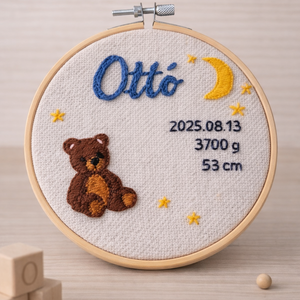 Személyre szabható babás hímzett kép � névre szóló újszülött ajándék - Meska.hu