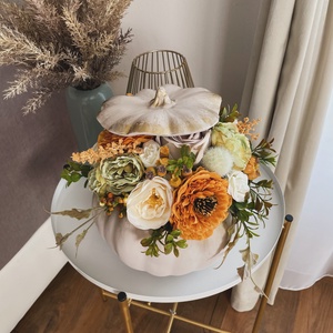 Őszi kerámia tök dekoráció - otthon & életmód - dekoráció - asztal és polc dekoráció - asztaldísz - Meska.hu