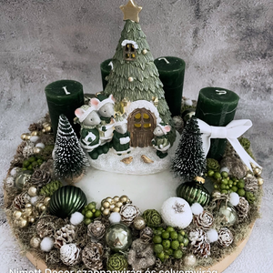 Adventi koszorú ledes figurával, Karácsony, Adventi díszek, Adventi koszorú, , MESKA