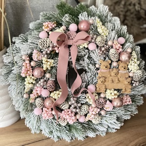 Karácsonyi ajtódísz maci családdal - Meska.hu