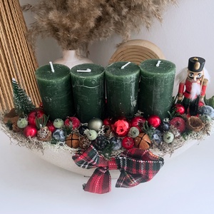 Diótörős adventi koszorú asztaldísz - Meska.hu
