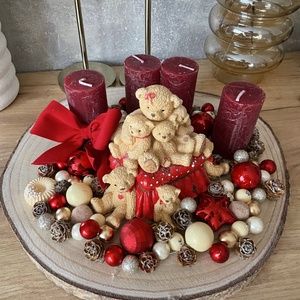 Maci családos adventi koszorú, Karácsony, Adventi díszek, Adventi koszorú, , MESKA