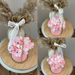 Szappanvirág tulipán szív tetejű fém kaspóban, Otthon & Életmód, Dekoráció, Virágdísz és tartó, Virágbox, Virágok, , MESKA