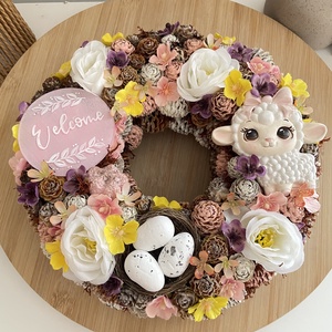 Tavaszi báránykás ajtódísz, Otthon & Életmód, Dekoráció, Ajtó- és ablak dekoráció, Ajtódísz & Kopogtató, , MESKA