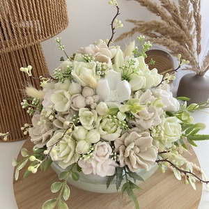 Illatos szappanvirág magasfényű Vzs kerámia kaspóban - otthon & életmód - dekoráció - asztal és polc dekoráció - asztaldísz - Meska.hu