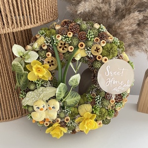 Tavaszi csibés ajtódísz, Otthon & Életmód, Dekoráció, Ajtó- és ablak dekoráció, Ajtódísz & Kopogtató, , MESKA