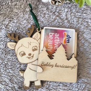 Karácsonyi ajándékkártya átadó, karácsonyfa dísz, Karácsony, Karácsonyi ajándékozás, Karácsonyi képeslap, üdvözlőlap, ajándékkísérő, , MESKA